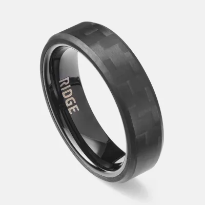 6mm Beveled Ring Set - Carbon Fiber 3K