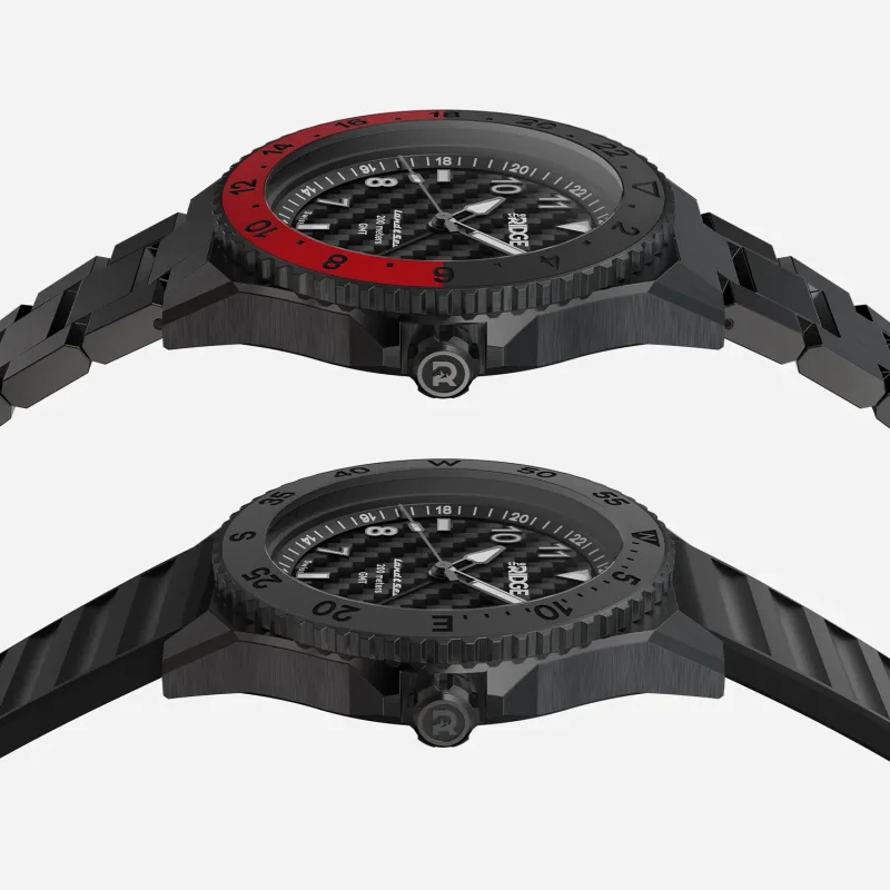 Ridge Land & Sea GMT Watch 42mm - Carbon Fiber 3k