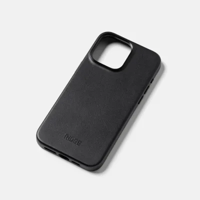 Ridge Phone Case - Midnight Black Leather - iPhone 15 Pro Max
